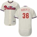 Men's Majestic Philadelphia Phillies #36 Robin Roberts Cream Flexbase Authentic Collection MLB Jersey