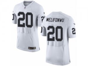 Mens Nike Oakland Raiders #20 Obi Melifonwu Elite White NFL Jersey