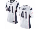 Mens Nike New England Patriots #41 Cyrus Jones Elite White NFL Jersey