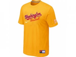 MLB Washington Nationals Yellow Nike Short Sleeve Practice T-Shirt