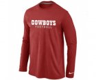 Nike Dallas Cowboys font Long Sleeve T-Shirt Red