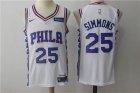 76ers #25 Ben Simmons White Nike Jersey