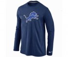 Nike Detroit Lions Logo Long Sleeve T-Shirt D.Blue