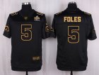 Nike St. Louis Rams #5 Nick Foles Black Pro Line Gold Collection Jersey(Elite)