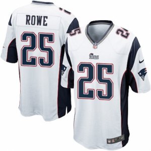 Mens Nike New England Patriots #25 Eric Rowe Game White NFL Jersey