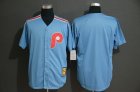 Phillies Blank Light Blue Cool Base Cooperstown Jersey