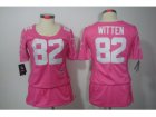 Nike Womens Dallas cowboys #82 Witten Pink Jerseys (breast Cancer Awareness)