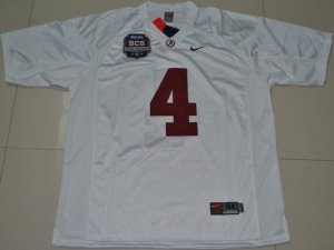 NCAA 2012 BCS National Championship PATCH Alabama Crimson Tide #4 Marquis Maze white jerseys
