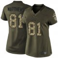 Women Nike Philadelphia Eagles #81 Jordan Matthews Green Salute to Service Jerseys