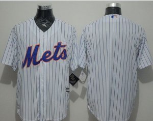 New York Mets Blank White(Blue Strip) New Cool Base Stitched MLB Jersey