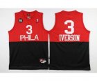 nba jersey philadelphia 76ers #3 iverson red-black[2016 new 10th]