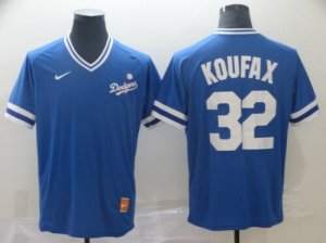 Dodgers #32 Sandy Koufax Blue Throwback Jersey