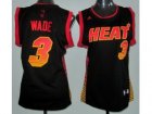 nba Women Miami Heat #3 Dwyane Wade Black Vibe Fashion Swingman Jerseys