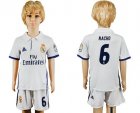 Real Madrid #6 Nacho White Home Kid Soccer Club Jersey