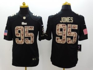 Nike New England Patriots #95 Chandler Jones Black Salute to Service Jerseys(Limited)