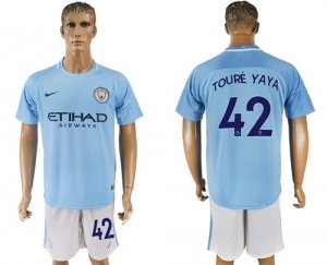 2017-18 Manchester City 42 TOURE YAYA Home Soccer Jersey