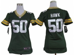 Nike women nfl Green Bay Packers #50 Hawk Green jerseys