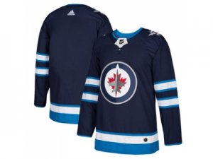 Men Adidas Winnipeg Jets Blank Navy Blue Home Authentic Stitched Custom Jersey