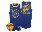 Mens Adidas Golden State Warriors #35 Kevin Durant Swingman Royal Blue Throwback The City 2017 The Finals Patch NBA Jersey