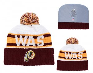 Redskins Retro Logo Red Cuffed Pom Knit Hat YD