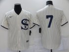 White Sox #7 Tim Anderson Cream Nike 2021 Field Of Dreams Cool Base Jersey
