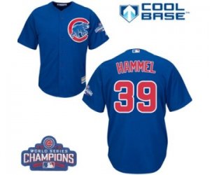 Youth Majestic Chicago Cubs #39 Jason Hammel Authentic Royal Blue Alternate 2016 World Series Champions Cool Base MLB Jersey