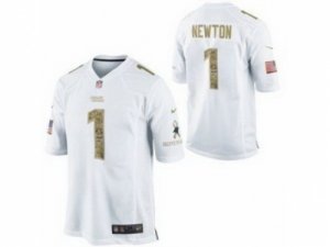Nike Carolina Panthers #1 Cam Newton White Jerseys[game USA]