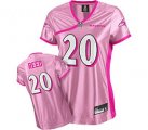 baltimore ravens #20 reed women pink