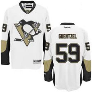 Women Reebok Pittsburgh Penguins #59 Jake guewtzal Authentic White Away NHL Jersey