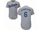 Los Angeles Dodgers #6 Curtis Granderson Authentic Grey Road 2017 World Series Bound Flex Base MLB Jersey