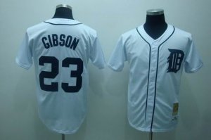 mlb detroit tigers #23 gibson m&n white