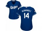 Women Majestic Los Angeles Dodgers #14 Enrique Hernandez Replica Royal Blue Alternate 2017 World Series Bound Cool Base MLB Jersey