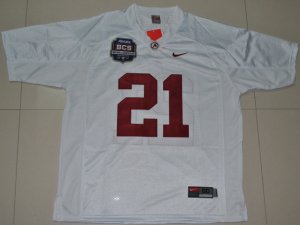 NCAA 2012 BCS National Championship PATCH Alabama Crimson Tide #21 Dre Kirkpatrick white jerseys