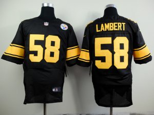 Nike Pittsburgh Steelers #58 Jack Lambert Black Jerseys(Gold No Elite)