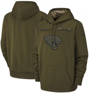 Jacksonville Jaguars Nike Salute to Service Sideline Therma Performance Pullover Hoodie Olive