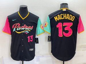 Padres #13 Manny Machado Black Nike 2022 City Connect Cool Base Jerseys