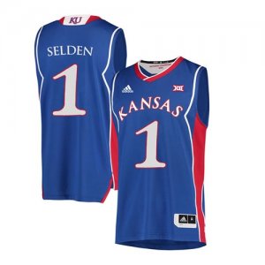 Kansas Jayhawks #1 Wayne Selden Jr. Blue Throwback College Basketball Jersey