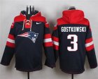 Nike New England Patriots #3 Stephen Gostkowski Navy Blue Player Pullover Hoodie