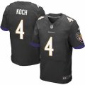 Mens Nike Baltimore Ravens #4 Sam Koch Elite Black Alternate NFL Jersey