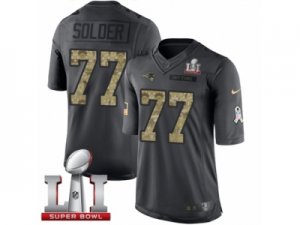 Youth Nike New England Patriots #77 Nate Solder Limited Black 2016 Salute to Service Super Bowl LI 51 NFL Jersey