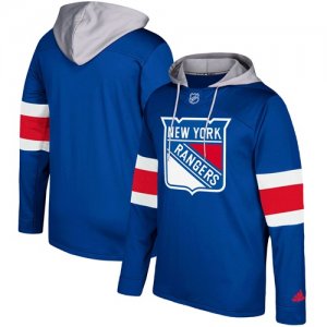 Mens New York Rangers Adidas Blue Silver Jersey Pullover Hoodie