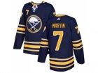 Men Adidas Buffalo Sabres #7 Rick Martin Navy Blue Home Authentic Stitched NHL Jersey