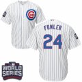 Youth Majestic Chicago Cubs #24 Dexter Fowler Authentic White Home 2016 World Series Bound Cool Base MLB Jersey