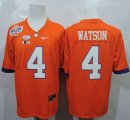 NCAA Clemson Tigers #4 Deshaun Watson Orange 2016 College Football Playoff National Championship Jersey