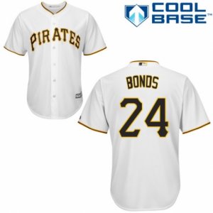 Men\'s Majestic Pittsburgh Pirates #24 Barry Bonds Replica White Home Cool Base MLB Jersey