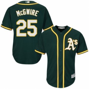 Men\'s Majestic Oakland Athletics #25 Mark McGwire Authentic Green Alternate 1 Cool Base MLB Jersey