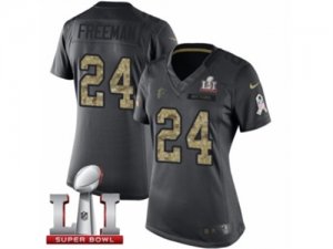 Womens Nike Atlanta Falcons #24 Devonta Freeman Limited Black 2016 Salute to Service Super Bowl LI 51 NFL Jersey