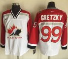 Team CA. #99 Wayne Gretzky White Red Nike Throwback Stitched NHL Jersey