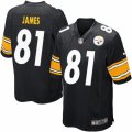 Men's Nike Pittsburgh Steelers #81 Jesse James Game Black Team Color NFL Jersey