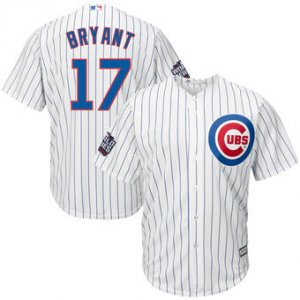 Men\'s Chicago Cubs #17 Kris Bryant Majestic White Cool Base 2016 World Series Jersey